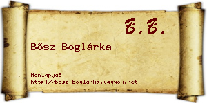 Bősz Boglárka névjegykártya
